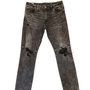 American Eagle Black Distressed Skinny Jeans